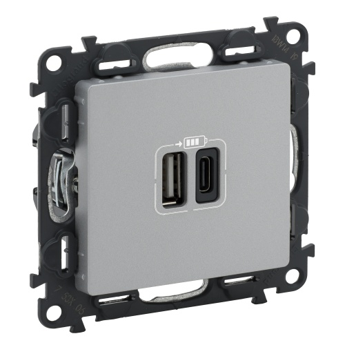 Фотография товара 'Legrand Valena LIFE.Зарядное устройство 2 USB тип A - тип С 240В/5В 753306'