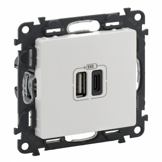 Фотография товара 'Legrand Valena LIFE.Зарядное устройство с двумя USB-разьемами 753106'