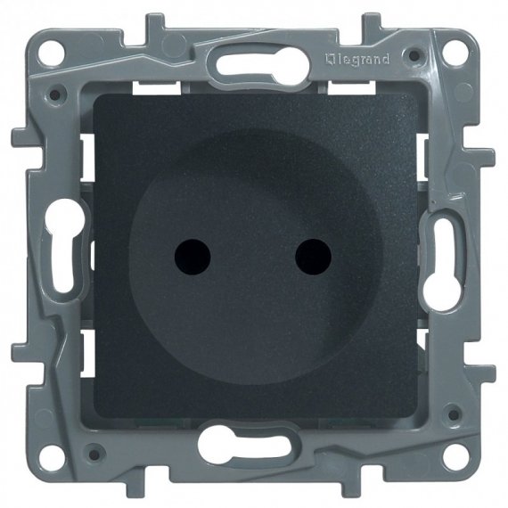 Фотография товара 'Legrand Модуль розетки 2К со шторками, 10AX, с винтовыми зажимами, немецкий стандарт ETIKA 672634'