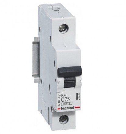Фотография товара 'Legrand Автоматический выключатель, серия RX3, С25A, 4,5kA, 1-полюсный 419666'