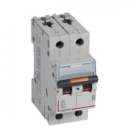 Фотография товара 'Legrand Автоматический выключатель, серия DX3, Z3A, 25кА, 2-полюсный 409909'