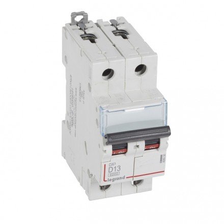 Фотография товара 'Legrand Автоматический выключатель, серия DX3, D13A, 10кА, 2-полюсный 408030'