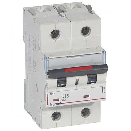 Фотография товара 'Legrand Автоматический выключатель, серия DX3, C16A, 36кА, 2-полюсный 410008'