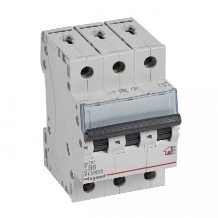 Фотография товара 'Legrand Автоматический выключатель, серия TX3 B6A 3-полюсный 403997'