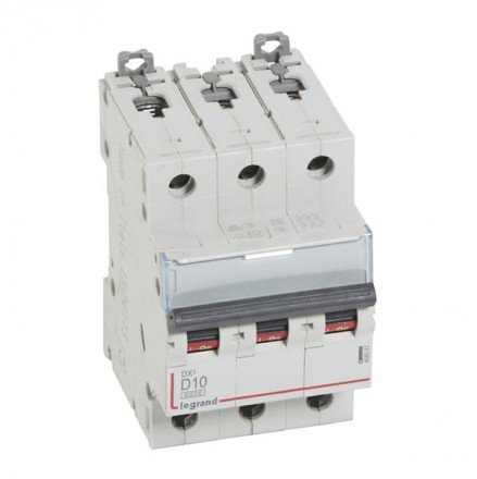 Фотография товара 'Legrand Автоматический выключатель, серия DX3, D10A, 10кА, 3-полюсный 408087'