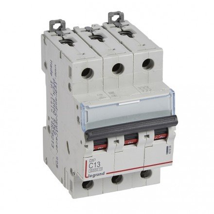 Фотография товара 'Legrand Автоматический выключатель, серия DX3, С13A 3-полюсный 407858'