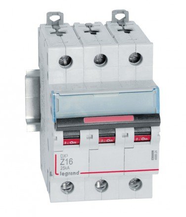 Фотография товара 'Legrand Автоматический выключатель, серия DX3, Z16A, 25кА, 3-полюсный 409924'