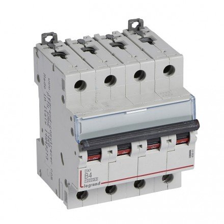 Фотография товара 'Legrand Автоматический выключатель, серия DX3, B4A, 16kA, 4-полюсный 409061'