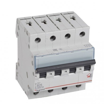 Фотография товара 'Legrand Автоматический выключатель, серия TX3 B25A 4-полюсный 404016'