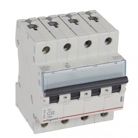 Фотография товара 'Legrand Автоматический выключатель, серия TX3, 4-полюсный C32A 403961'