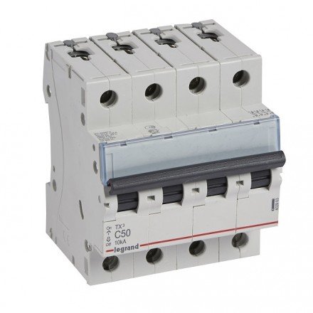 Фотография товара 'Legrand Автоматический выключатель, серия TX3, C50A 4-полюсный 403963'