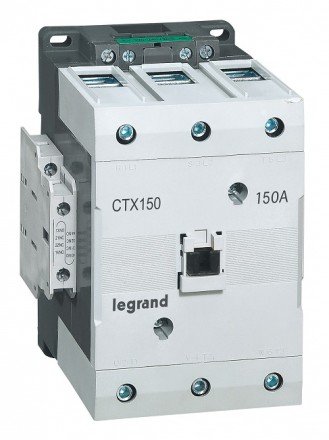 Фотография товара 'Legrand Контактор CTX3, торцевой зажим, 3P 150A 2 НО + 2 НЗ ~415V 416279'