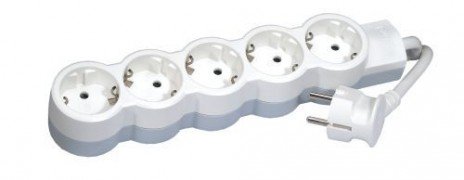 Фотография товара 'Legrand Удлинитель 5 розеток, 16А, ультраплоский, фиксируемый, шнур 3 метра, серия Стандарт 695012'