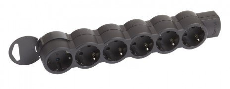 Фотография товара 'Legrand Блок розеток без шнура, 6 розеток 16А ультраплоский, фиксируемый серия Стандарт 695045'