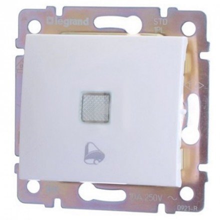 Фотография товара 'Legrand Выключатель без фиксации с подсветкой с символом звонка 10A 250В Valena 774215'