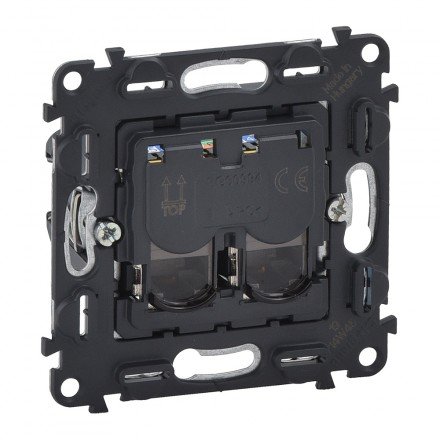 Фотография товара 'Legrand Механизм информационной розетки 2хRJ45, категория 5е, UTP 753041'