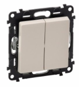 Фотография товара 'Legrand Модуль 2-клавишного выключателя, безвинтовые зажимы Valena Life 752505'