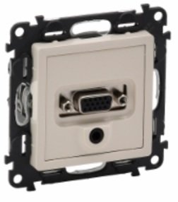 Фотография товара 'Legrand Механизм розетки аудио/видео Valena Life HD15/гнездо Jack 3,5мм с лицевой панелью 753270'