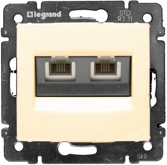 Фотография товара 'Legrand Модуль розетки телефонной 2хRJ11, 4 контакта, Valena 774339'