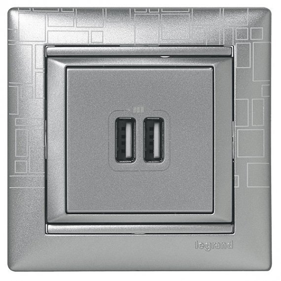 Фотография товара 'Legrand Модуль розетки USB для зарядки, 2 входа, Valena 770270'