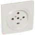 Фотография товара 'Legrand Розетка встраиваемая 2К+Н+З - 20 А - с защитными шторками - 95x95 мм - на винтах 055457'