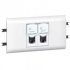 Фотография товара 'Legrand Розетка 2 x RJ 45 - Программа Mosaic - с рамкой и суппортом для DLP 078673'