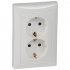 Фотография товара 'Legrand Розетка двухместная VALENA CLASSIC, скрытый монтаж, с заземлением 774427'