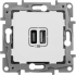 Фотография товара 'Legrand Etika Зарядное устройство 2xUSB тип A/тип C 672236'